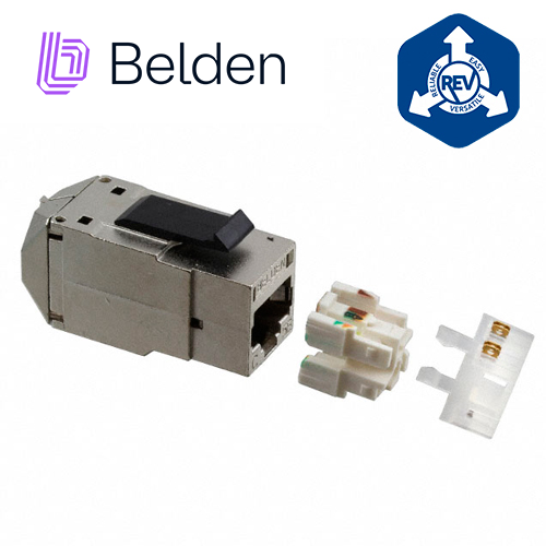 Conector Modular Jack RJ45 CAT5E Blindado Stp Revconnect Belden RV5MJKSME-S1 Estilo