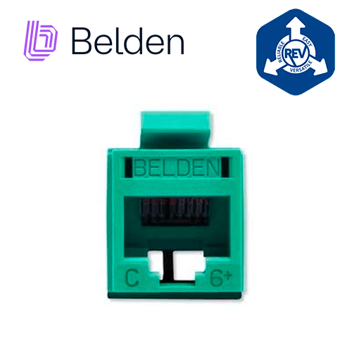 Conector Modular Jack RJ45 CAT6 Revconnect Belden RV6MJKUGN-S1 Estilo Keyconnect Verde