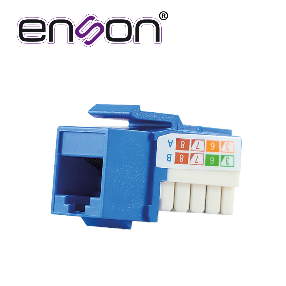 Conector Modular Jack Keystone RJ45 Enson EPRO-JACK6A-BL Serie Pro Posicion Vertical