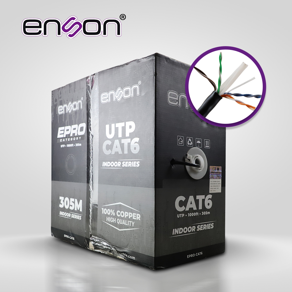 [TSN-CB06BENS33] Cable UTP CAT6 Enson EPRO-CAT6 Forro Pvc 4 Pares Calibre 23 Awg 100% Cobre Uso Interior