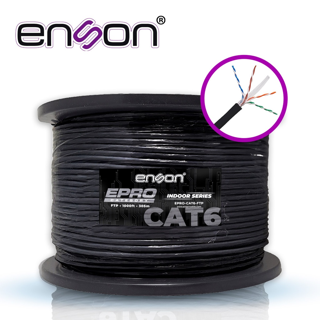 [TSN-CB06BENS34] Cable FTP CAT6 Enson EPRO-CAT6-FTP Forro Pvc Blindado 4 Pares Calibre 23 Awg 100% Cobre