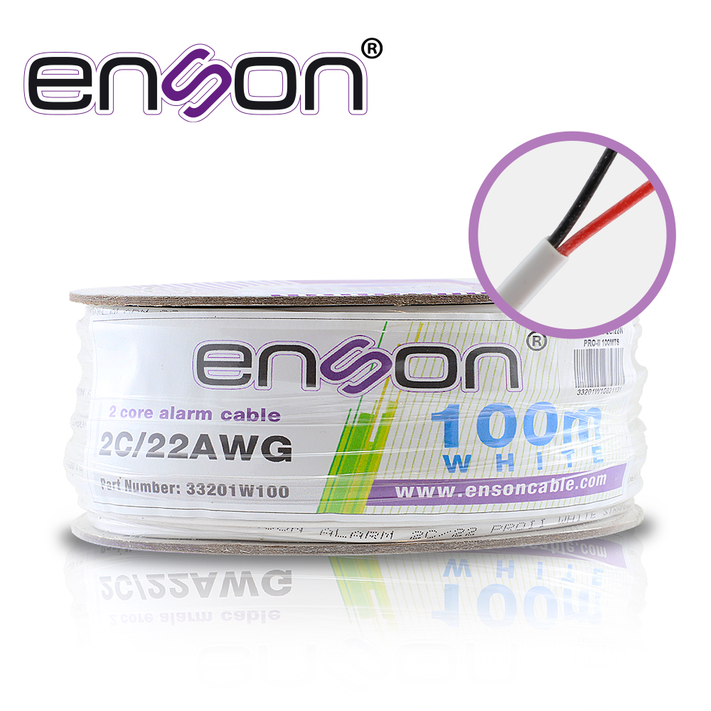 [TSN-CB07BENS01] Cable de Alarma Enson 33201W100 Serie PRO-II Multifilar 2C 22 Awg Bobina de 100 Metros ALARMA 33201W100