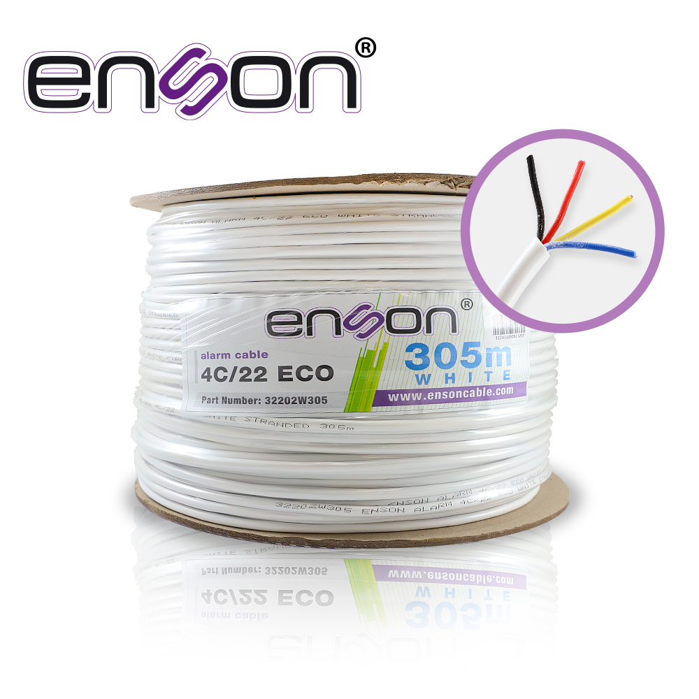 [TSN-CB07BENS06] Cable de Alarma Enson 32202W305 Serie Eco Multifilar 4C 22 Awg Bobina de 305 Metros Forro ALARMA 32202W305