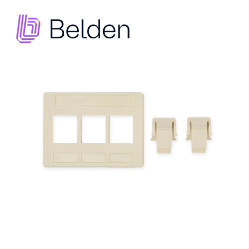 Adaptador Modular Keyconnect Belden AX102291 3 Puertos Compatible con Jacks CAT6A CAT6