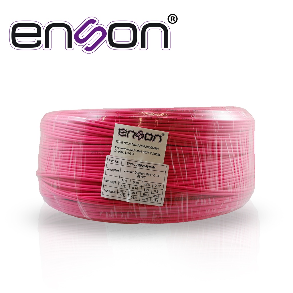 Fibra Óptica Enson ENS-JUMP2000MM4 de 200 Metros Multimodo OM4 Armada y Terminada