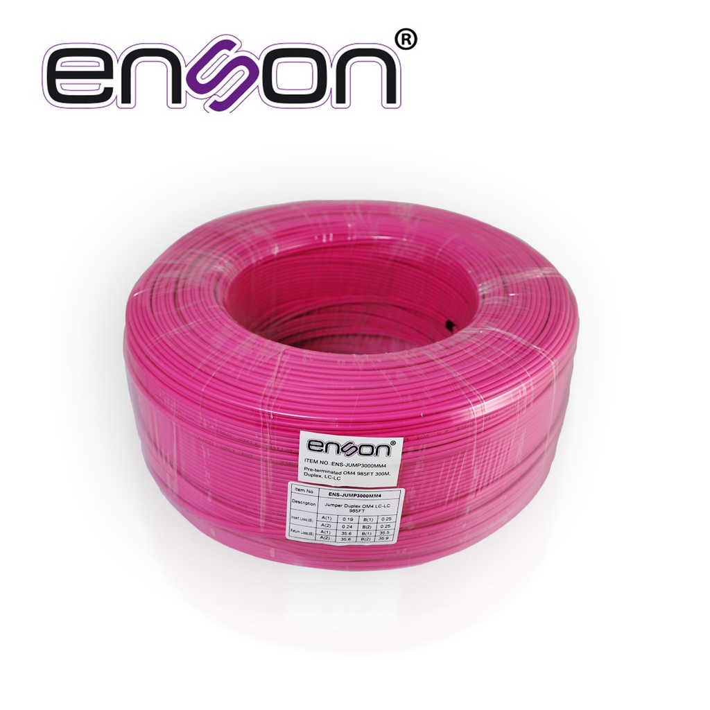 [TSN-CB09BENS12] Fibra Óptica Enson ENS-JUMP3000MM4 de 300 Metros Multimodo OM4 Armada y Terminada