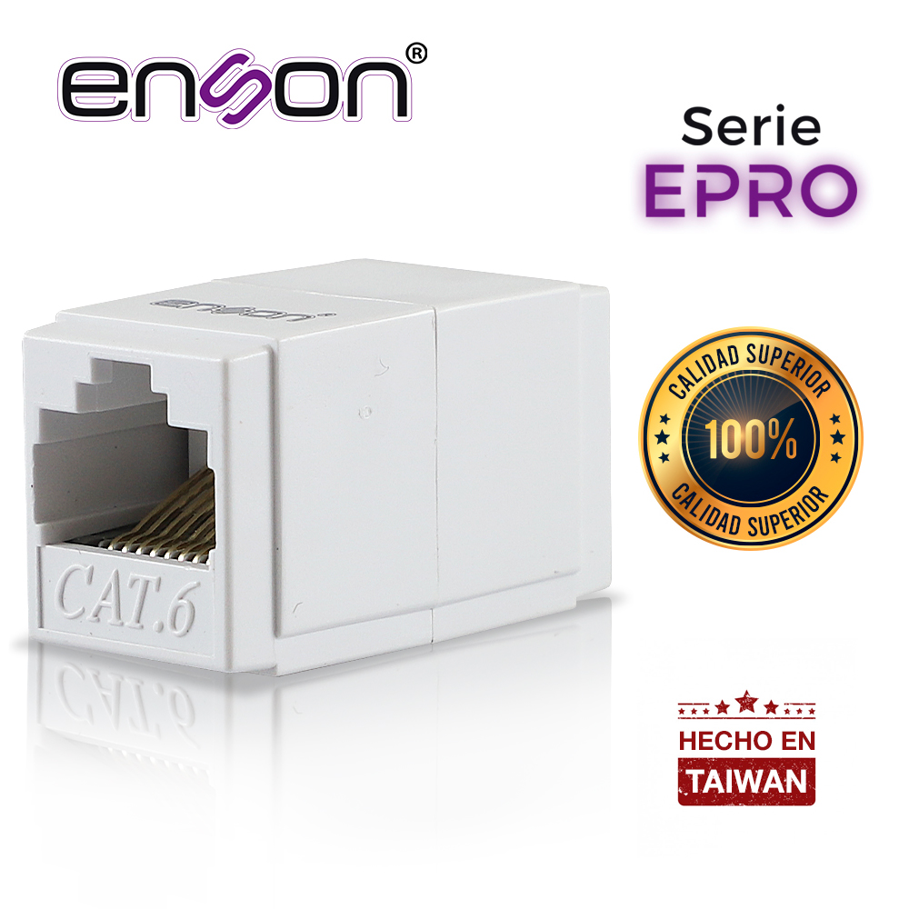Cople RJ45 Enson EPRO-COP6 HEMBRA-HEMBRA CAT6 Ideal para Unir de Dos Segmentos de Cable