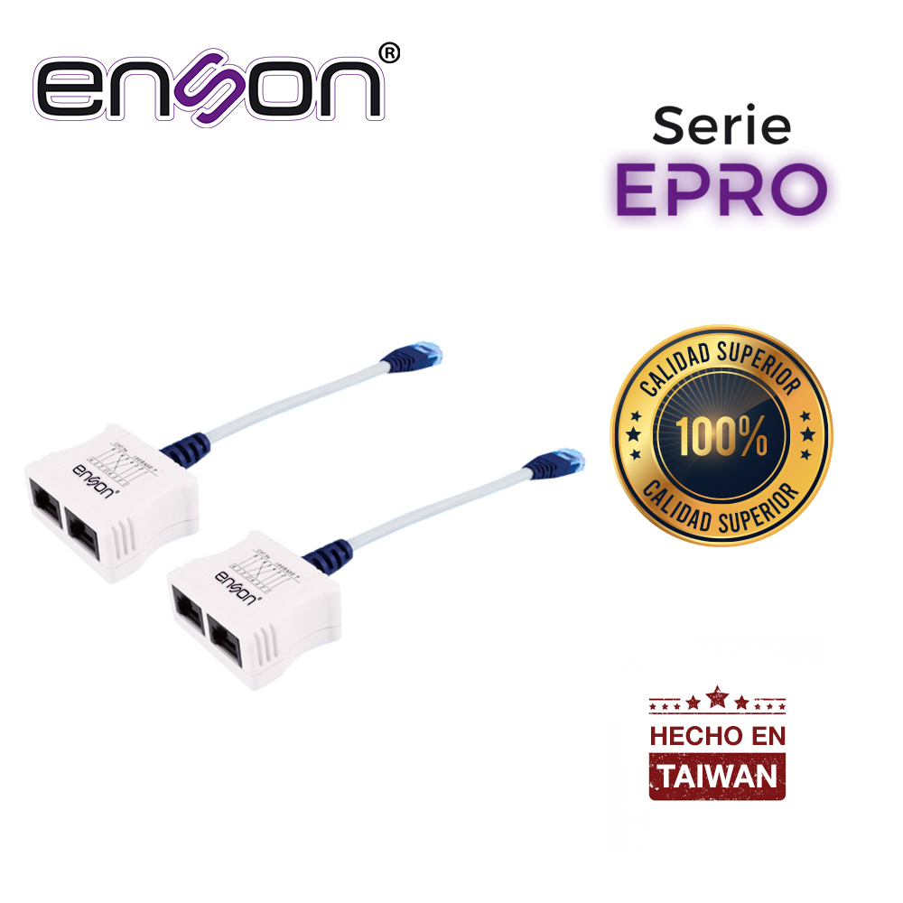 Kit 2x EPRO-T2 de Duplexores para Transmitir 2 Nodos por un Solo Cable Soporta POE Enson