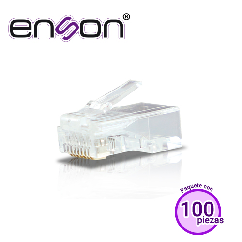 [TSN-CBAC2ENS17] Conector RJ-45 CAT6 Enson ENS-PLCAT6 8 Pines de Cobre Paquete 100PIEZAS
