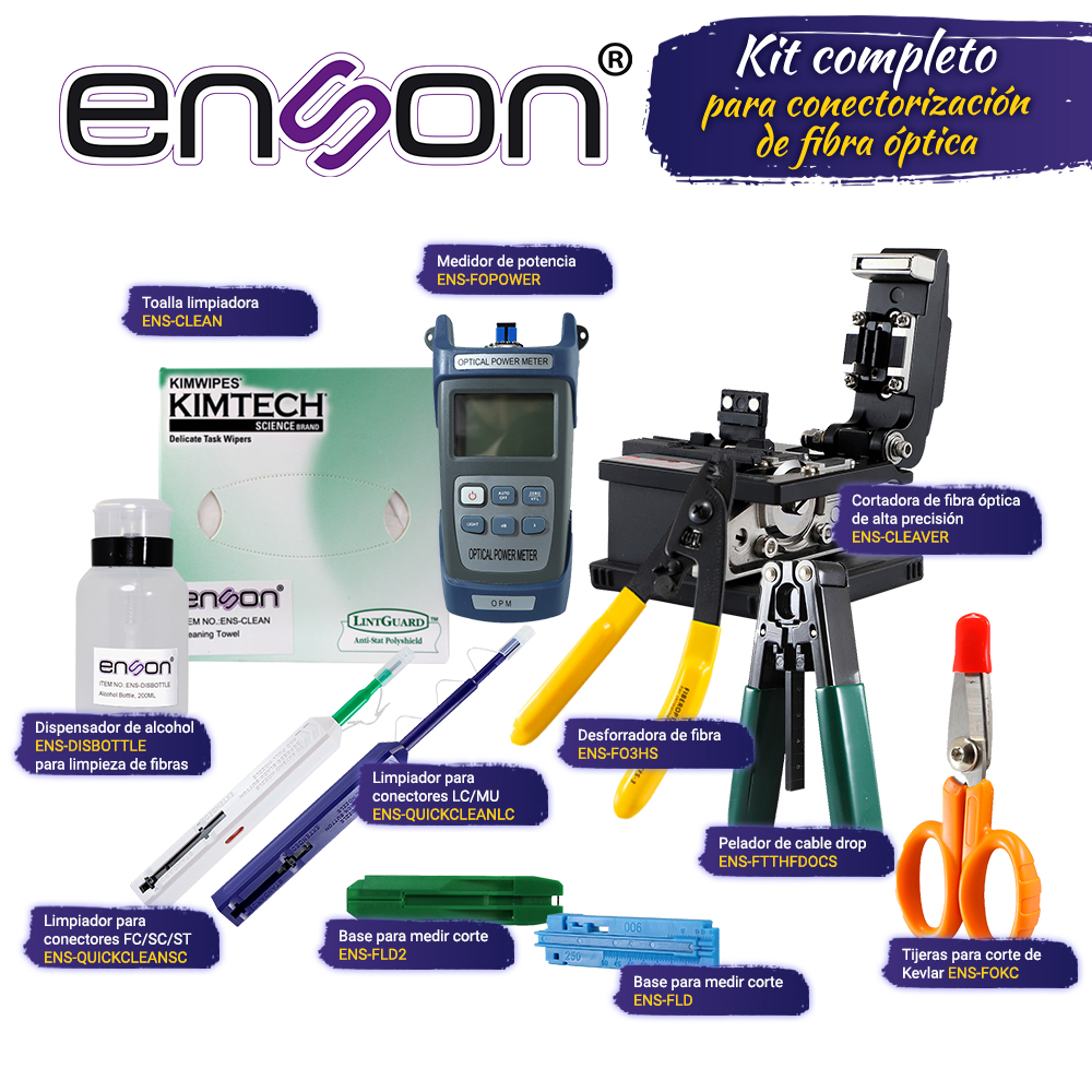 [TSN-CBAH1ENS22] Kit Completo KIT-TOOLS-FO Enson de Preparación para Conectorización de Fibra Óptica