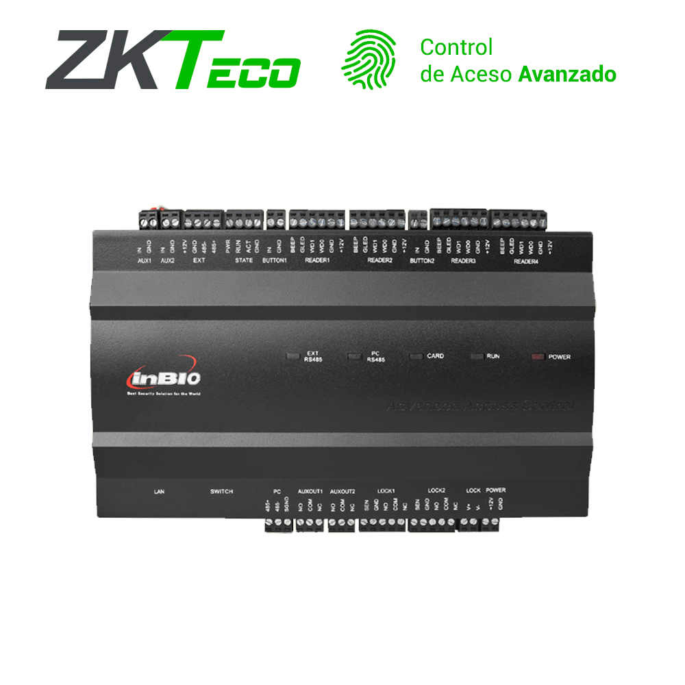 [TSN-CC043ZKT02] Panel de Control de Acceso Avanzado ZKTeco INBIO260 2PUERTAS 4LECTORAS 3000HUELLAS