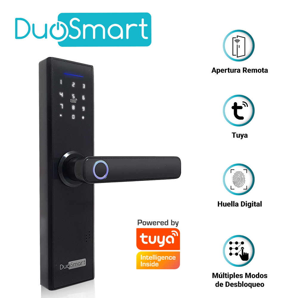 Cerradura Biométrica Wi-Fi 2.4 Ghz DuoSmart F20 Acepta Tarjetas Mf Huella Digital