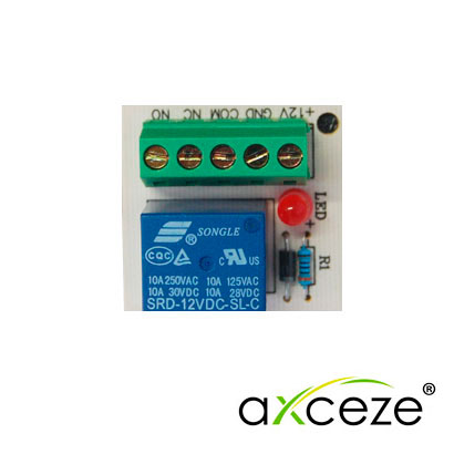 [TSN-CCA30AXC04] Módulo Relevador Multiproposito Axceze AX-RELAY5 Alimentación a 12V-40MA en Sus Contactos
