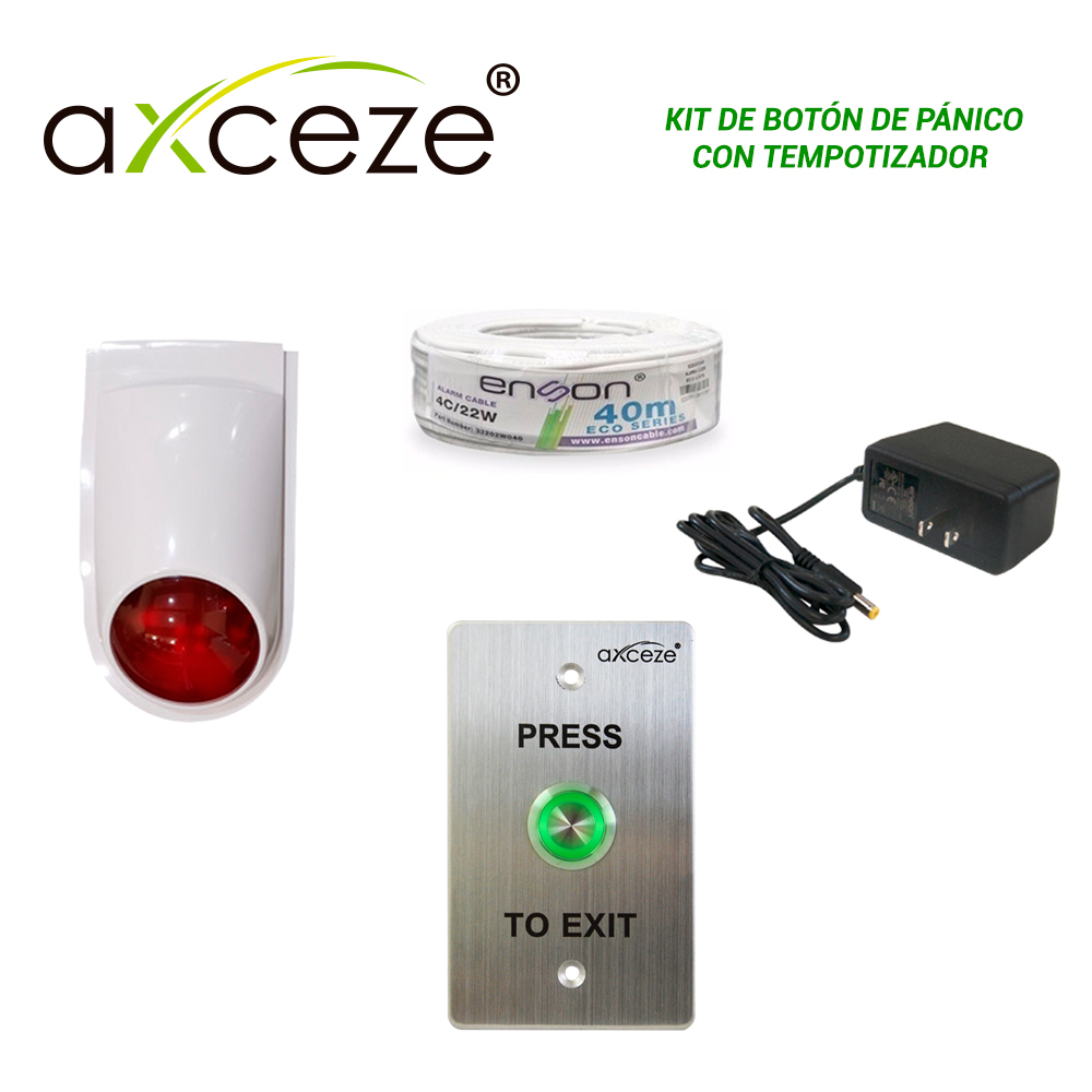 Kit de Boton de Panico con Temporizador con 1x Boton Liberador Push AX-B90 + 1x