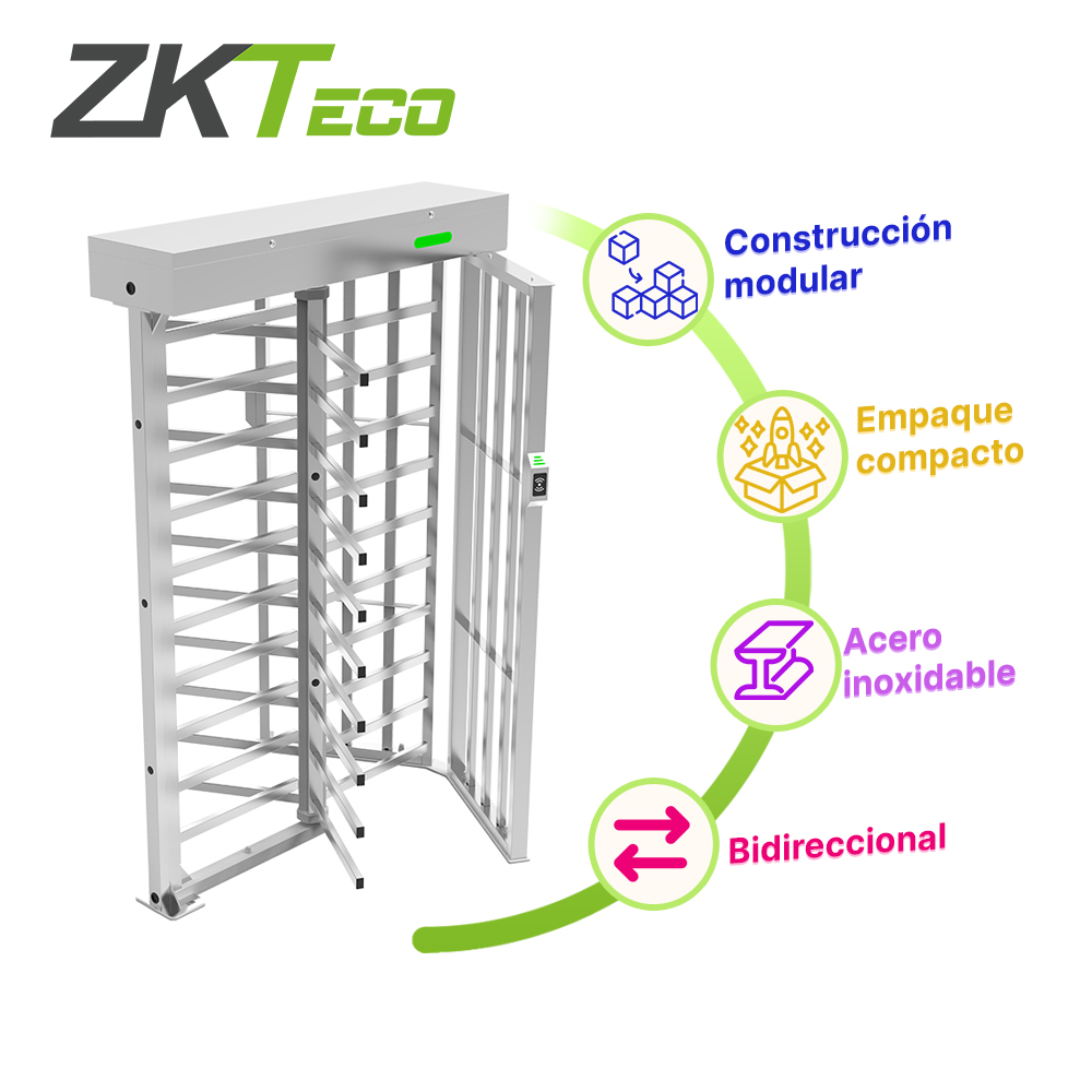 [TSN-CF101ZKT13] Torniquete de Cuerpo Completo de un Carril FHT3400 Bidireccional con Luz LED Indicadora