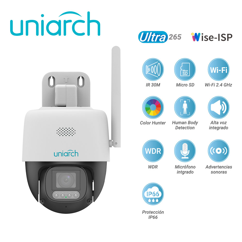Cámara IP Pt Wi-Fi Colorhunter WISE-ISP Uniarch UHO-P3C-M5F4