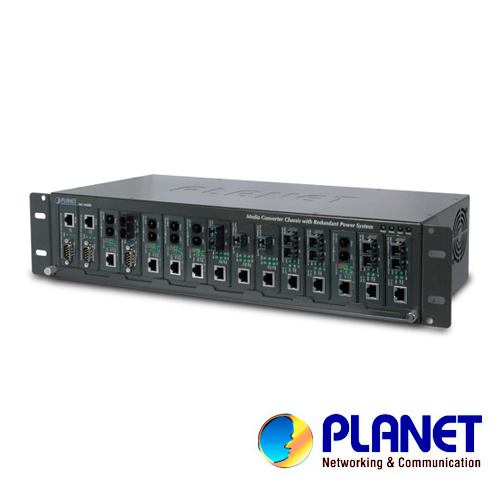Chasis Convertidor de Medios Planet MC-1500 no Administrable Soporta Hasta 15 Modulos