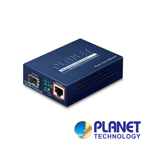 Convertidor de Medios de Fibra Óptica a UTP POE Af At Planet GTP-805A
