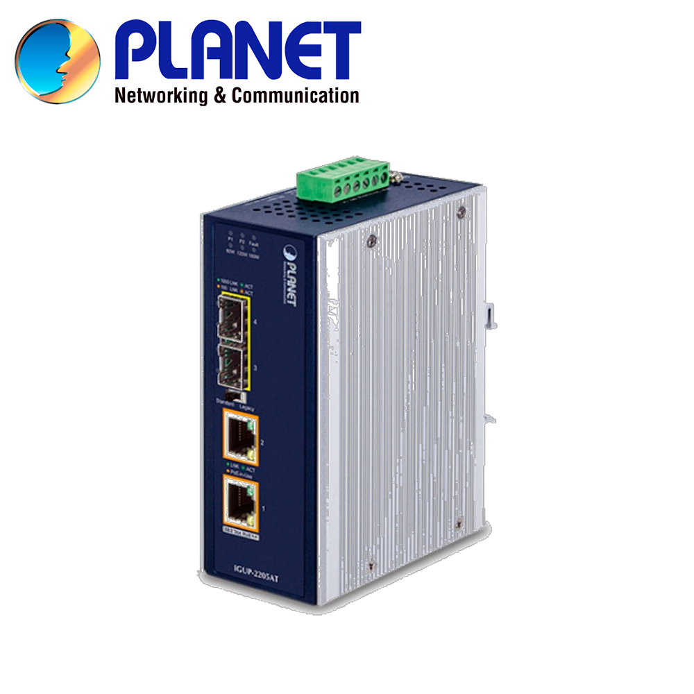 Convertidor de Medios POE Industrial Planet IGUP-2205AT