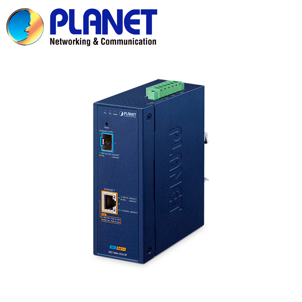 Convertidor de Medios POE Industrial Administrable Planet IXT-900-1X1UP 1 Puerto RJ45