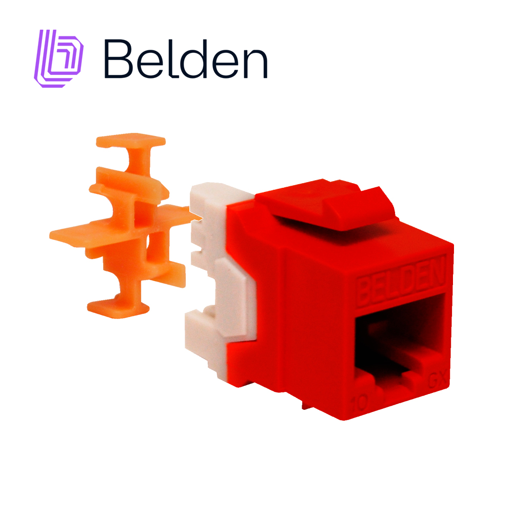 Conector Modular Jack RJ45 CAT6A Belden AX104152 Estilo Keyconnect Naranja Compatible con