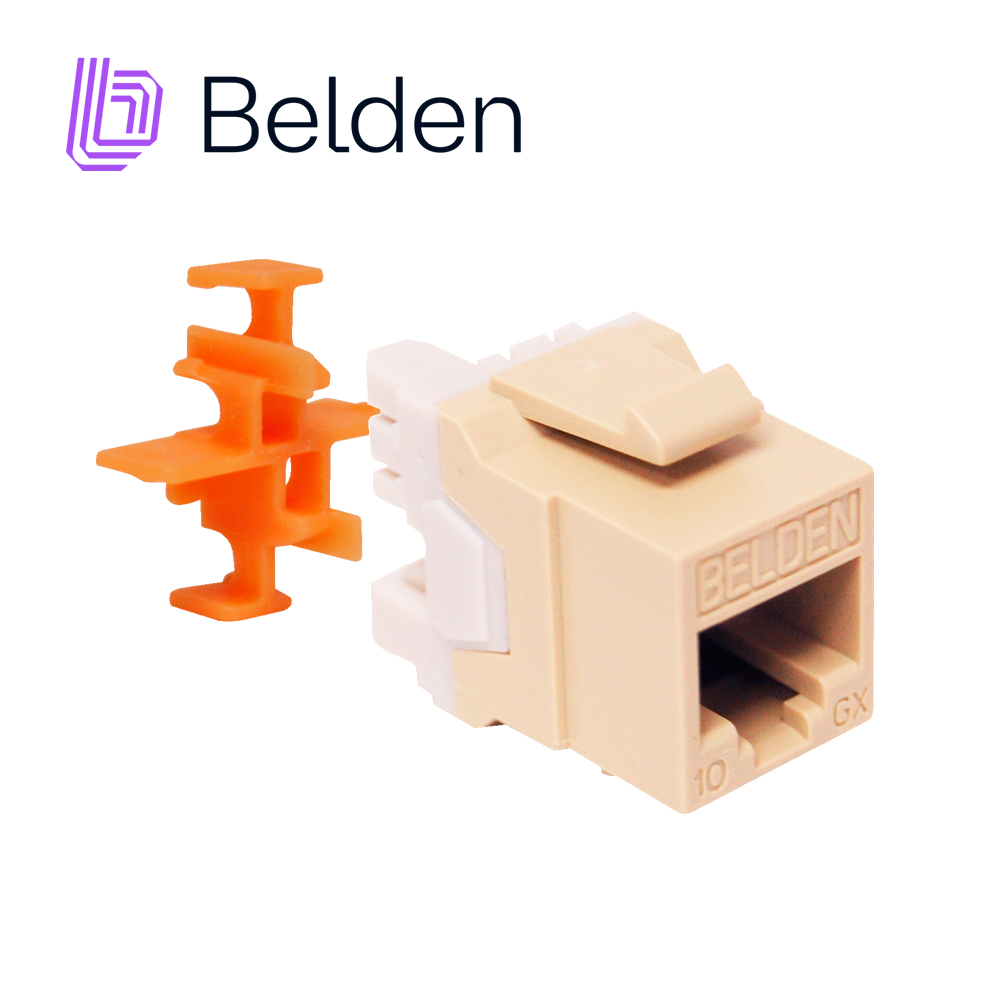 Conector Modular Jack RJ45 CAT6A Belden AX103073 Estilo Keyconnect Marfil Compatible con