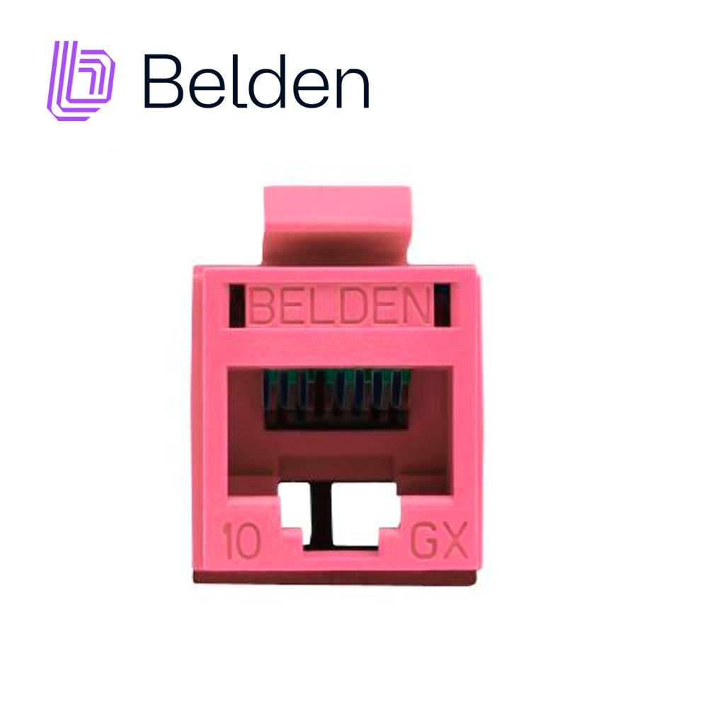 Conector Modular Jack RJ45 CAT6A Revconnect Belden RVAMJKUTR-S1 Estilo Keyconnect Rojo