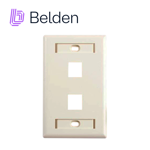 [TSN-EC020BEL08] Placa de Pared (faceplate) Belden AX103923 2 Puerto Compatible con Jacks Estilo