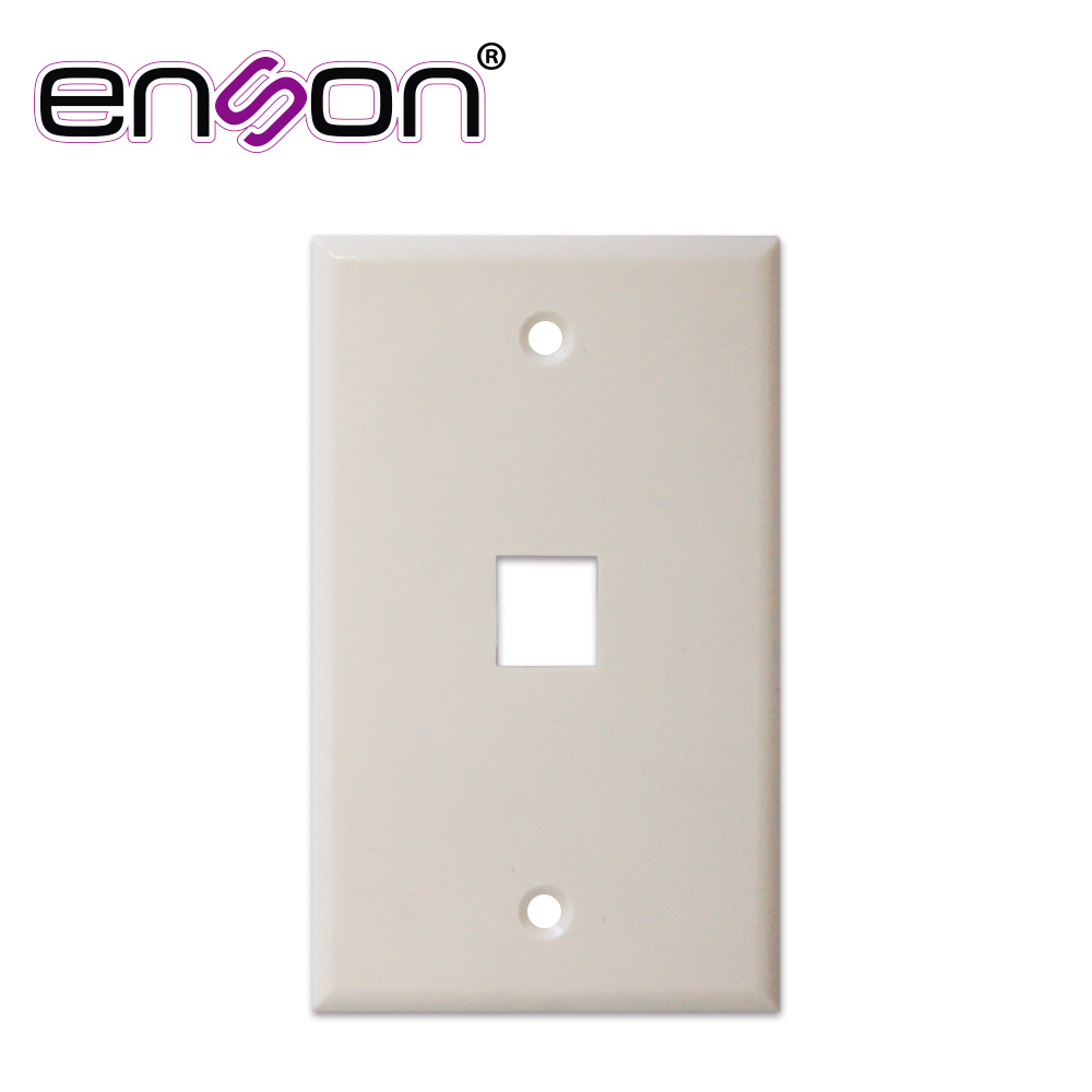 Placa de Pared (faceplate) Universal ENS-FP61 Enson 1 Puerto Estilo Keyconnect CAT6A CAT6