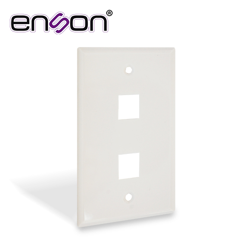 [TSN-EC020ENS02] Placa de Pared (faceplate) Universal ENS-FP62 Enson 2 Puertos Estilo Keyconnect CAT6A