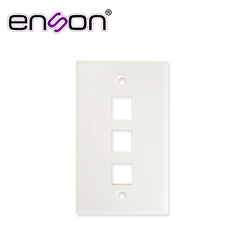 [TSN-EC020ENS03] Placa de Pared (faceplate) Universal ENS-FP63 Enson 3 Puertos Estilo Keyconnect CAT6A
