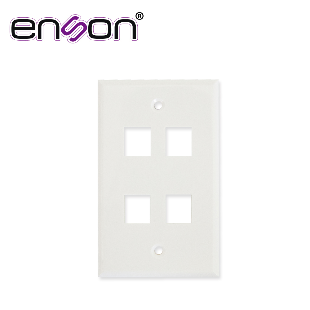 [TSN-EC020ENS04] Placa de Pared (faceplate) Universal ENS-FP64 Enson 4 Puertos Estilo Keyconnect CAT6A