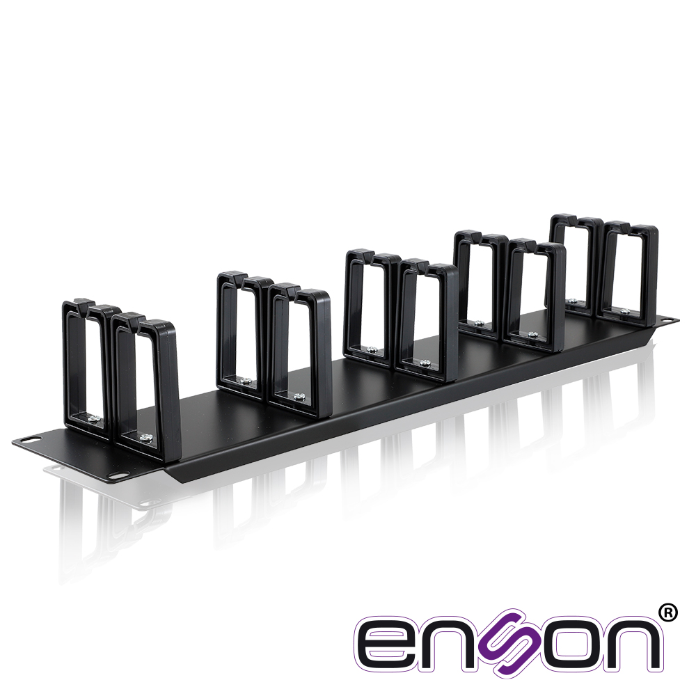 Organizador Horizontal Frontal para Rack Enson ENS-CMR24 2UR con Peines de Policarbonato