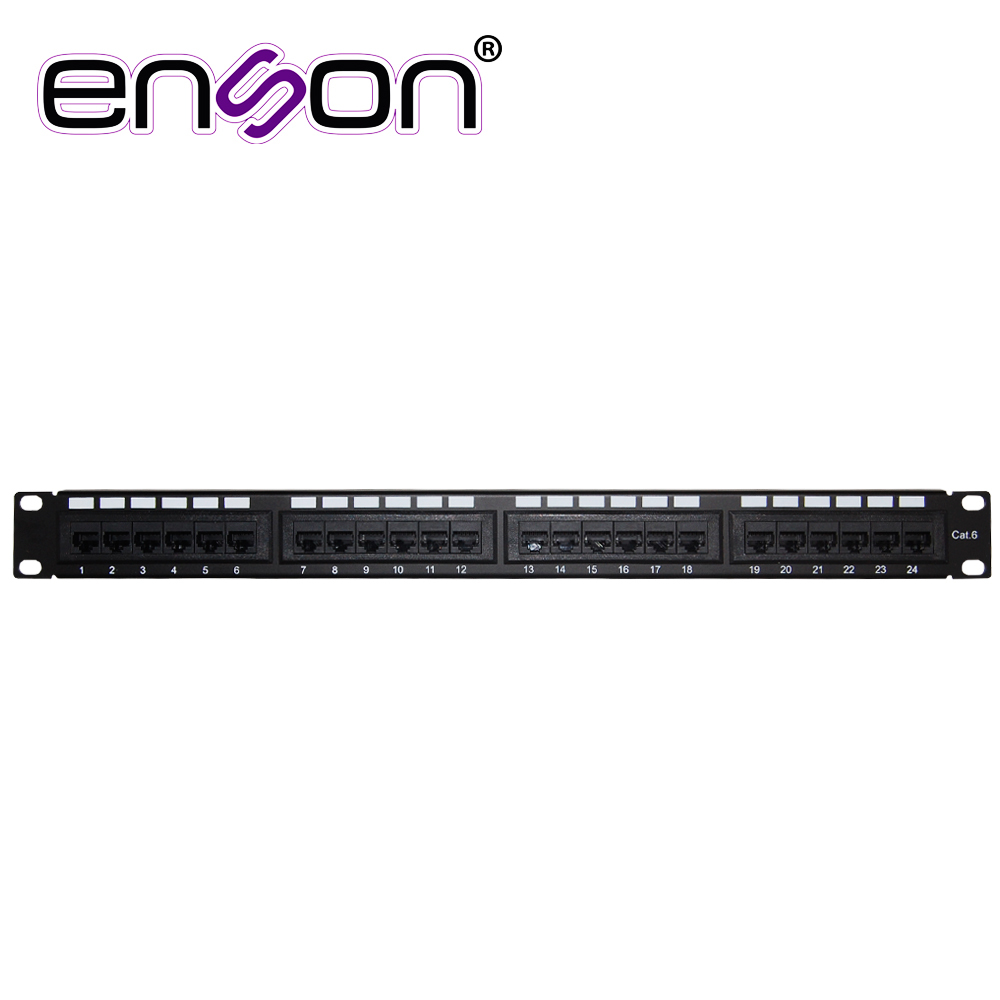 [TSN-EC050ENS01] Patch Panel Enson ENS-PA24P6 1UR Precargado CAT6 24 Puertos Montaje en Rack Estandar 19
