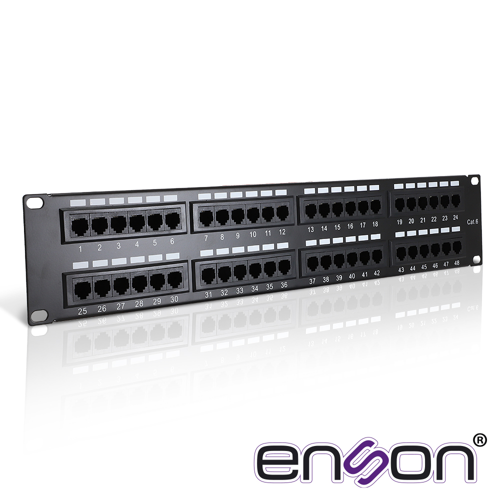 [TSN-EC050ENS02] Patch Panel Enson ENS-PA48P7 2UR Precargado CAT6 48 Puertos Montaje en Rack Estandar 19