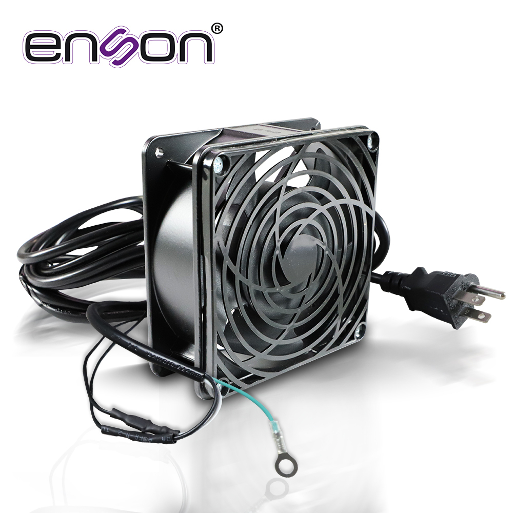 Ventilador Enson 120 x 120 Mm 110VCA con Cable y Clavija para Gabinetes Enson y Otras ENS-FAN-120