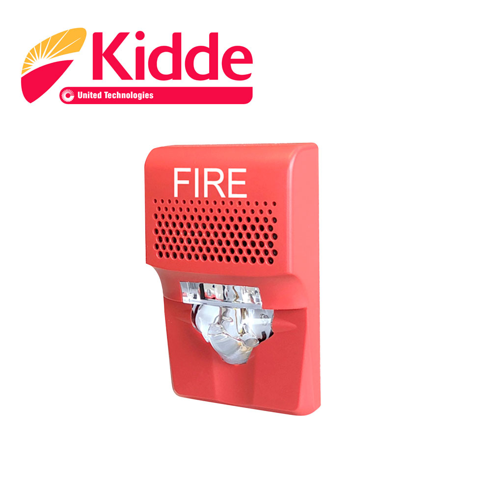 [TSN-IS020EDW07] Sirena con Estrobo LED Kidde EG1AVRF de 24 Vdc 55 Ma para Pared Rojo Compatible con los