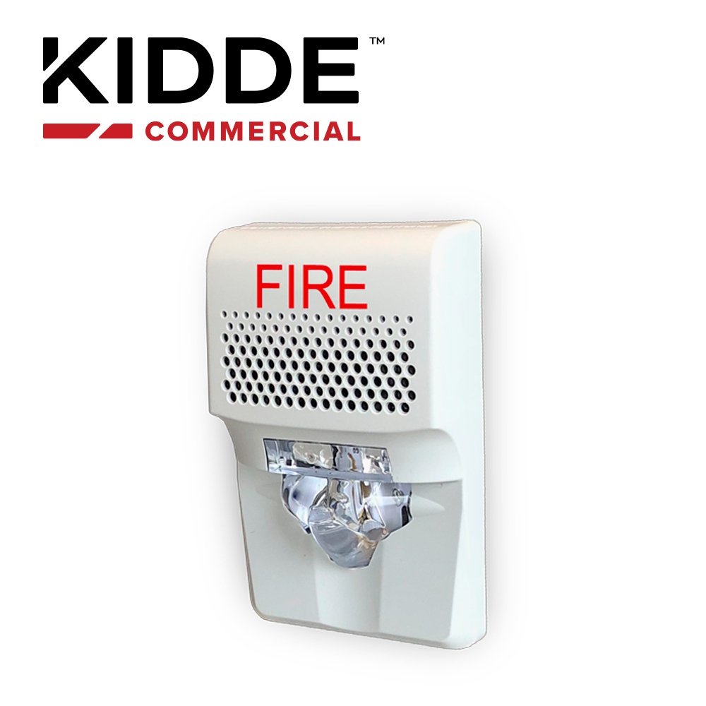 [TSN-IS020EDW44] Sirena con Estrobo LED Kidde EG1AVWF de 24 Vdc 55 Ma para Pared Blanco Compatible con los