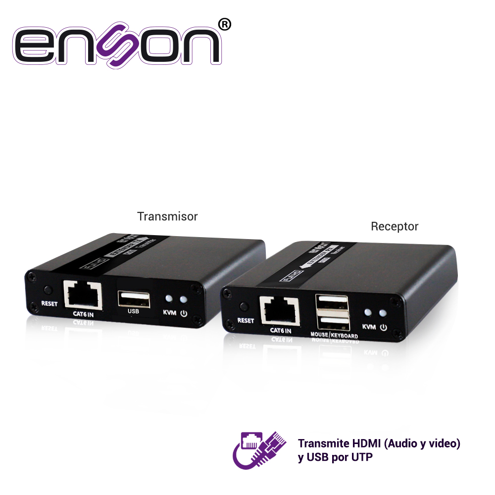 Extensor HDMI Enson ENS-HDMIE70KVM de 70MTS Mediante Cable UTP CAT6 6A 7 Se Puede