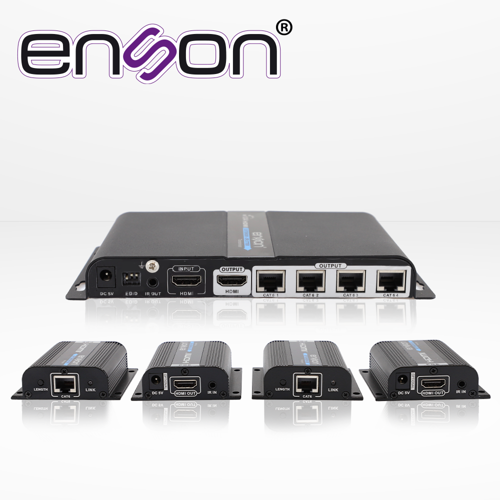 [TSN-MTA03ENS21] Distribuidor Extensor HDMI Enson ENS-EX704 con 4 Extensores de Hasta 40MTS con Cable 100%