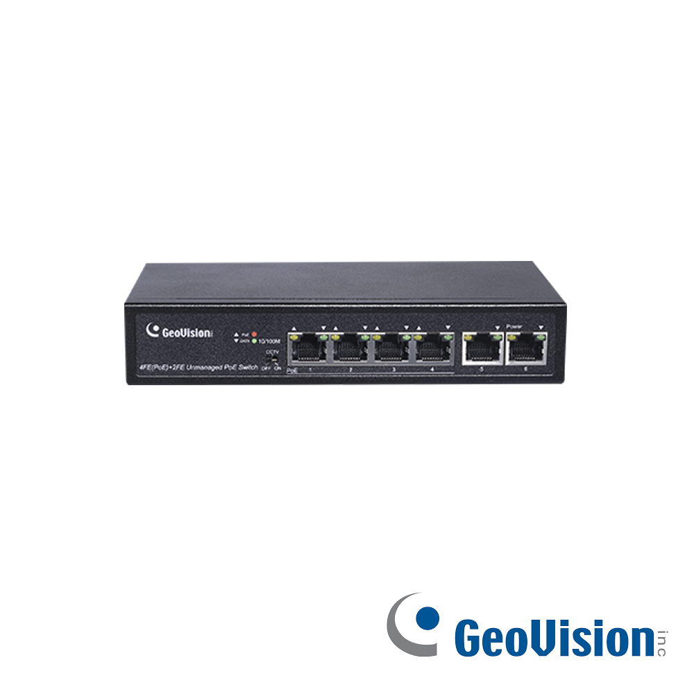 Switch Geovision GV-APOE0400 POE no Administrado 10 100 Mbps 4 Puertos POE Ieee 802.3AT