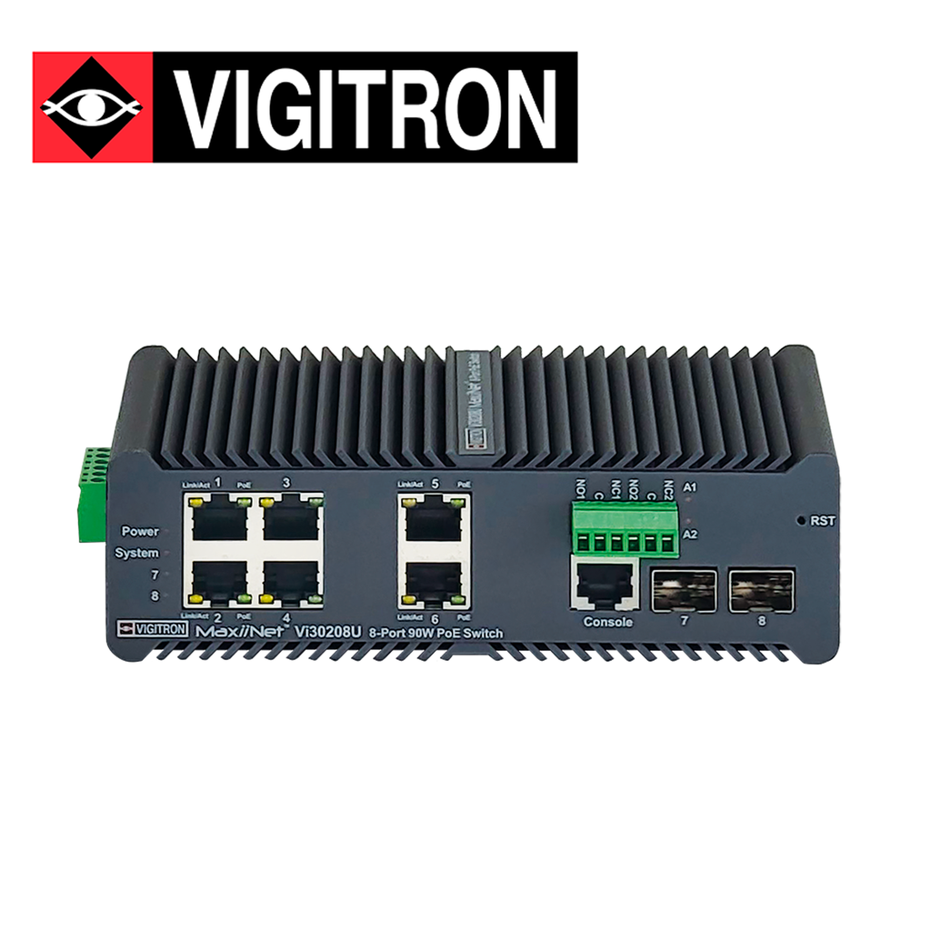 Switch POE Industrial Administrable Vigitron VI30208U L2