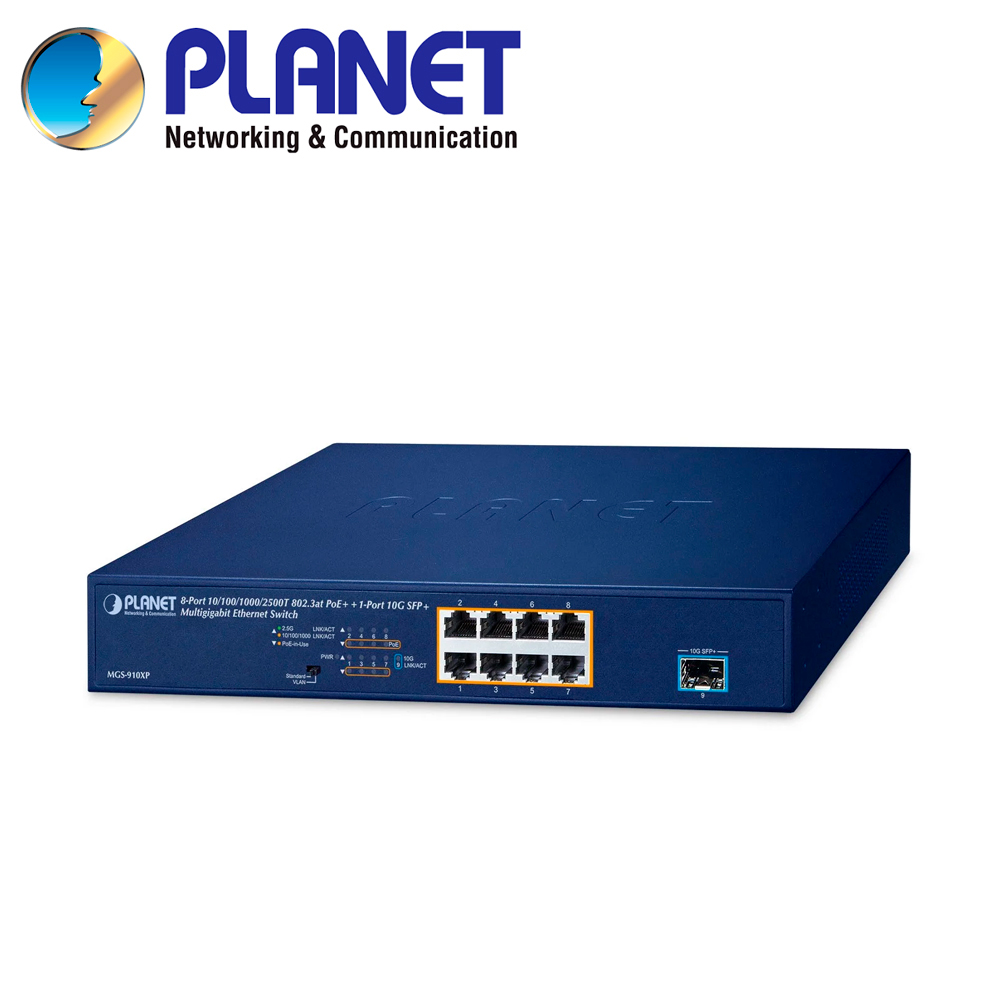 Switch POE NO-ADMINISTRABLE Planet MGS-910XP