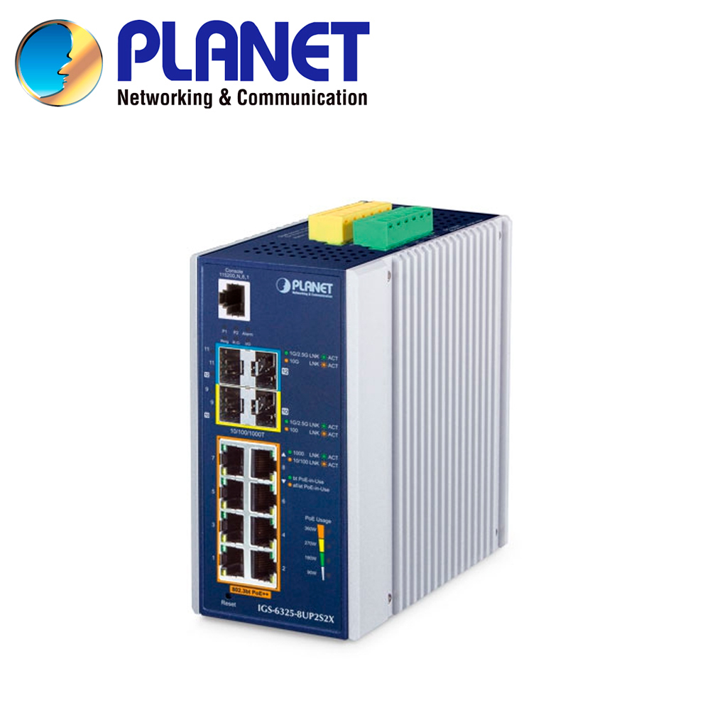 Switch Industrial POE Administrable L3 Planet IGS-6325-8UP2S2X