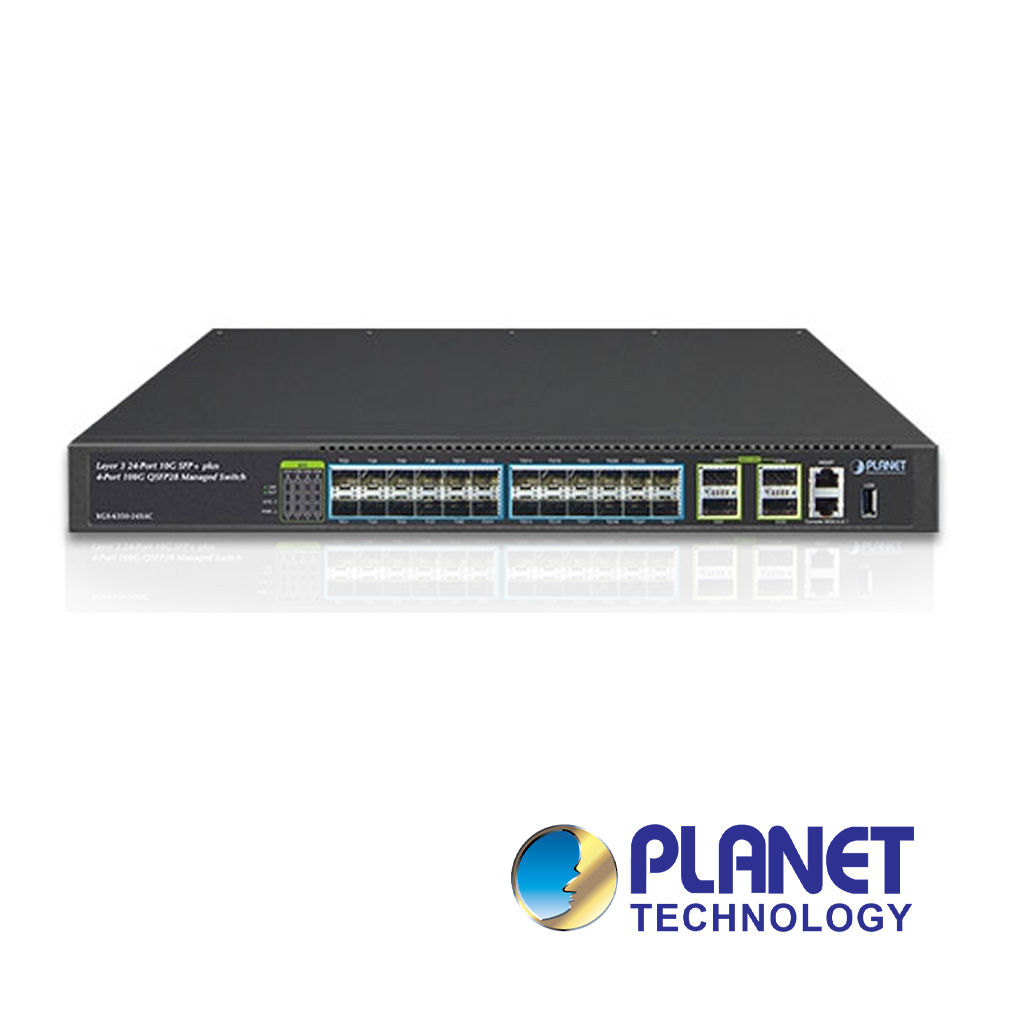 Switch Planet Gigabit Ethernet XGS-6350-24X4C 24 Puertos 10G Sfp+ 4 Puertos 100G QSFP28