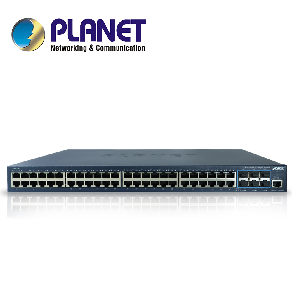 Switch Planet Stacking SGS-6310-48T6X Administrable L2 + L3 Ruteo Estatico 48 Puertos