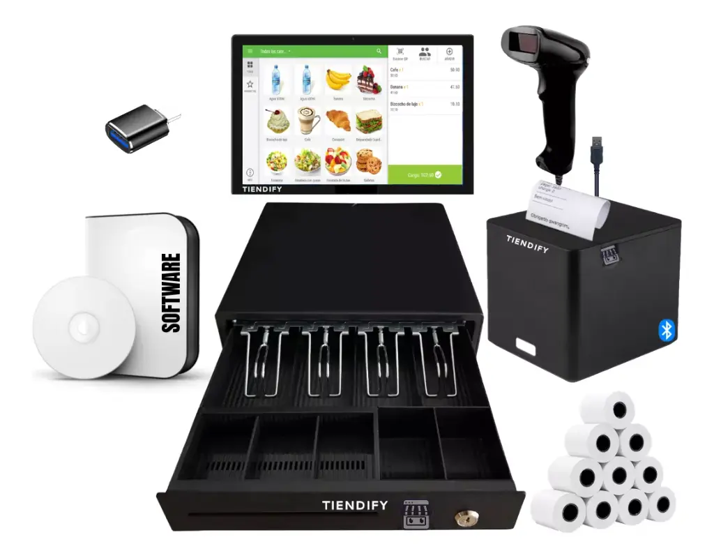 [tpvtoch02] Kit Punto De Venta Tablet Cajon, Impresora, Lector