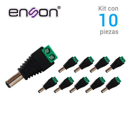KIT 10 CONECTORES DE CORRIENTE MACHO 10x ENS-MC01 ENSON, TIPO JACK 3.5 MM