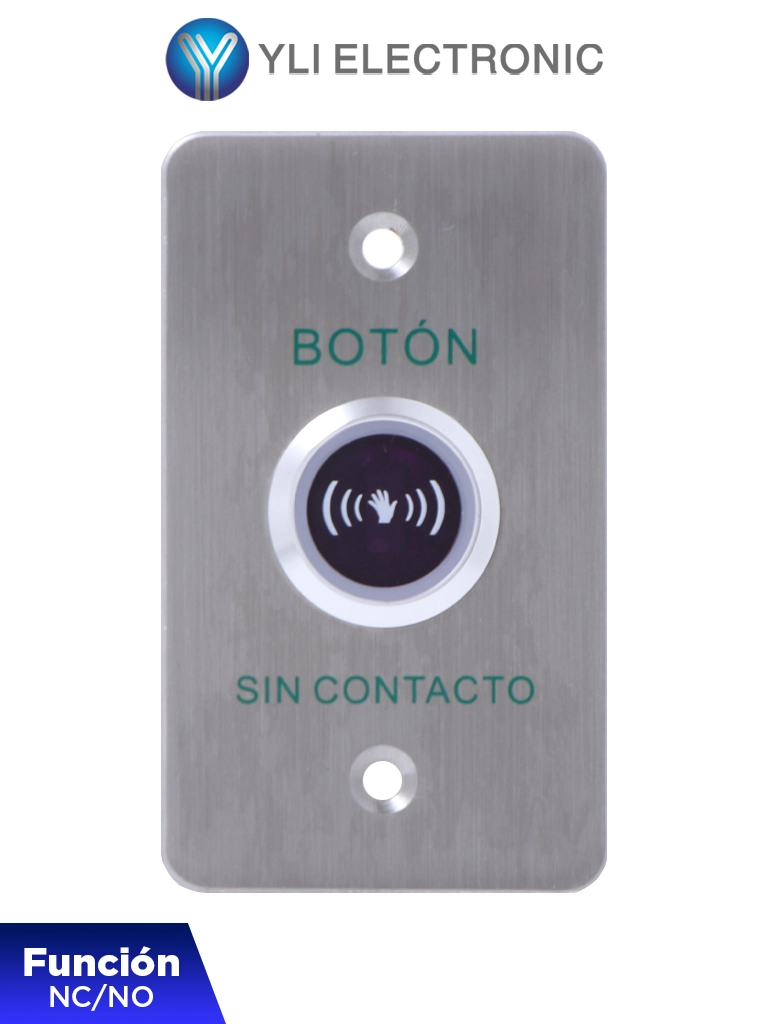 YLI ISK841BLED - Botón de Salida sin Contacto, Indicador LED, Acero Inoxidable
