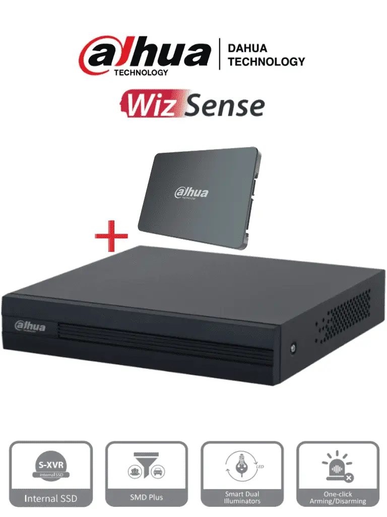 DAHUA XVR1B04-I-SSD - DVR de 4 canales 1080p Lite/ Con disco SSD de 512GB Especial para Videovigilancia